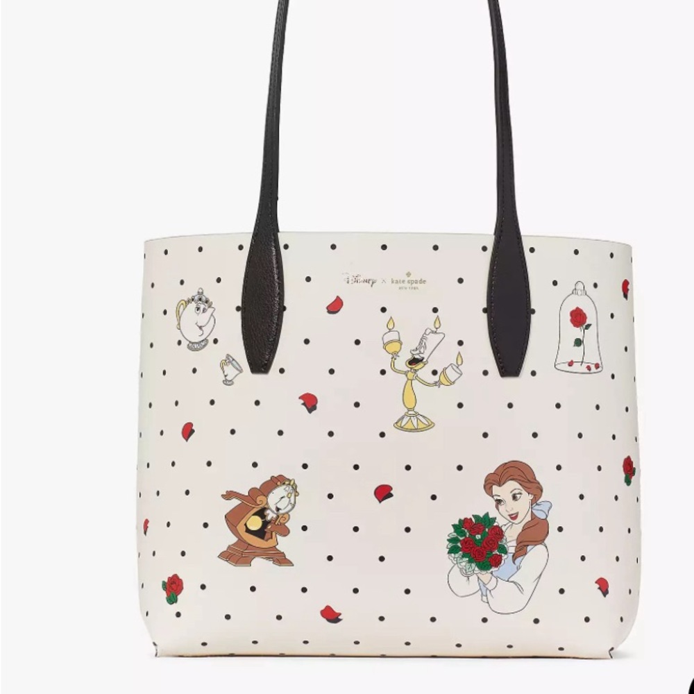 Authentic KATE SPADE Reversible leather Beauty and the beast  tote/Wristlet - Picture 13 of 13